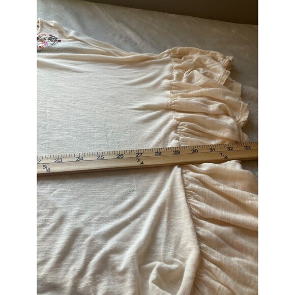 Entro Womens Sz Small Blouse Floral Embroidered Flowy Ruffle Sleeves Boho**Read* - Picture 4 of 10